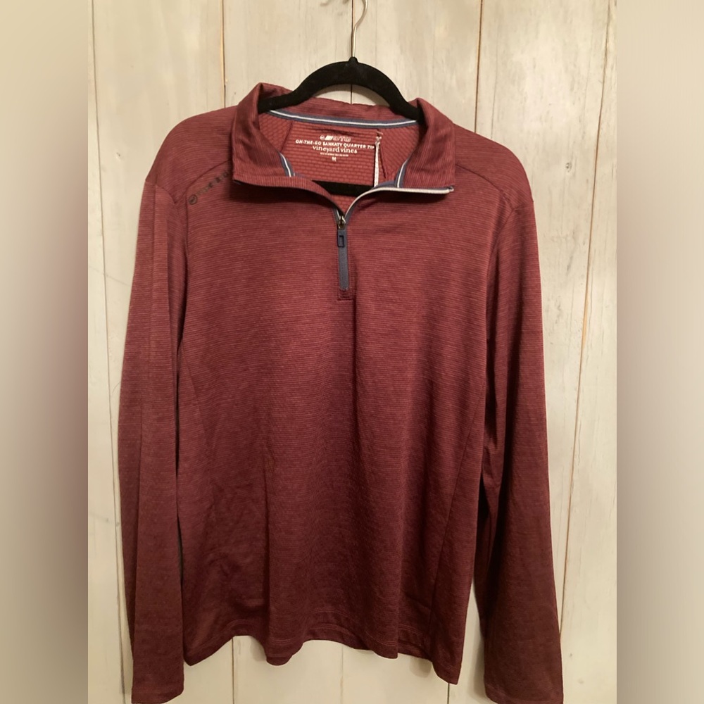 Vineyard Vines On the Go Sankaty 1/4 Zip Performance Men S-M Crimson New 128$